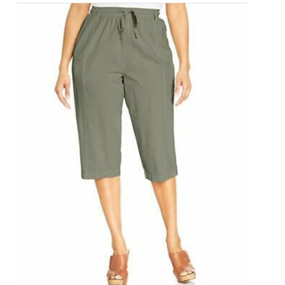 karen scott elastic waist shorts